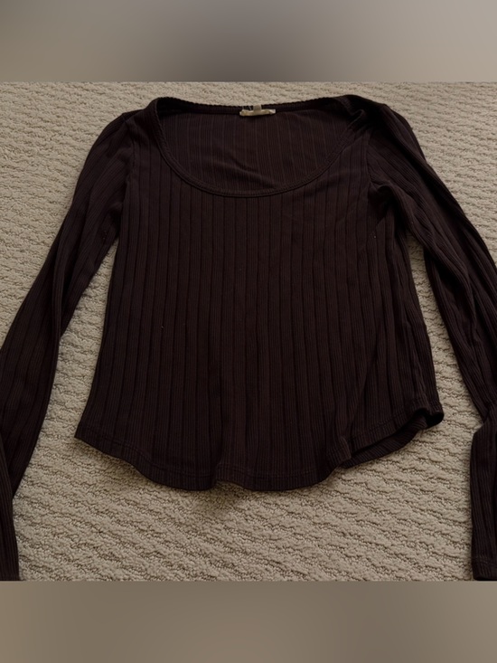 Madewell Tops - Madewell Women’s Long Sleeve Ribbed Scoop Neck Top - Black